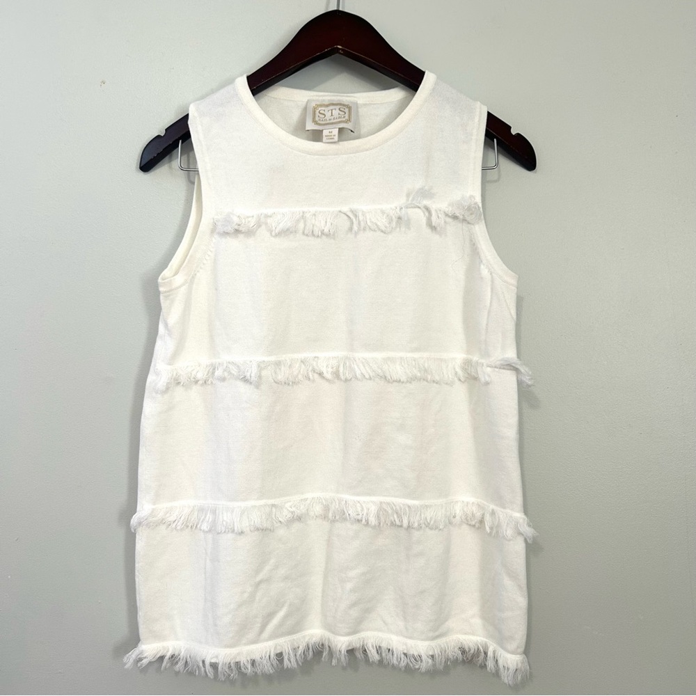 Sail to Sable STS White fringe Top M